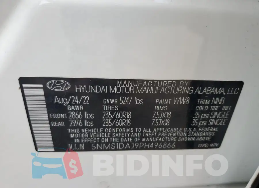 5NMS1DAJ9PH496866 Photo# 13