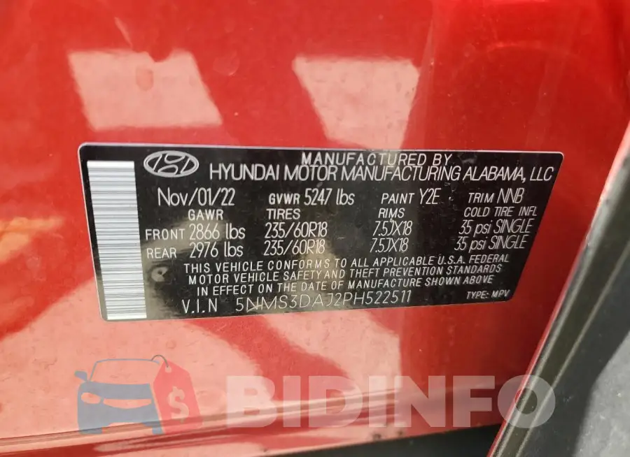 5NMS3DAJ2PH522511 Photo# 14