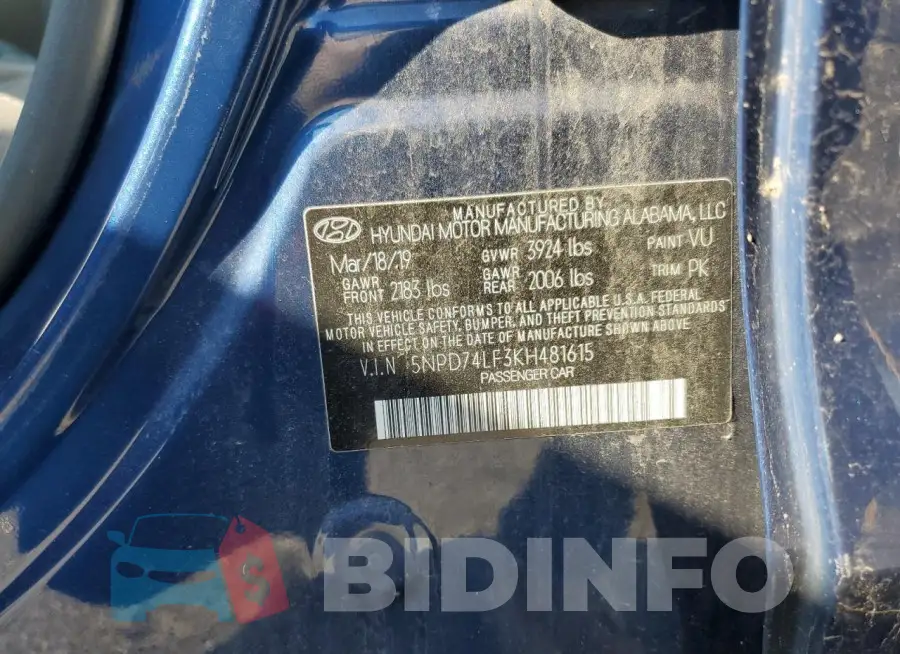 5NPD74LF3KH481615 Photo# 13