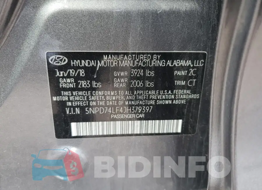 5NPD74LF4JH379397 Photo# 12