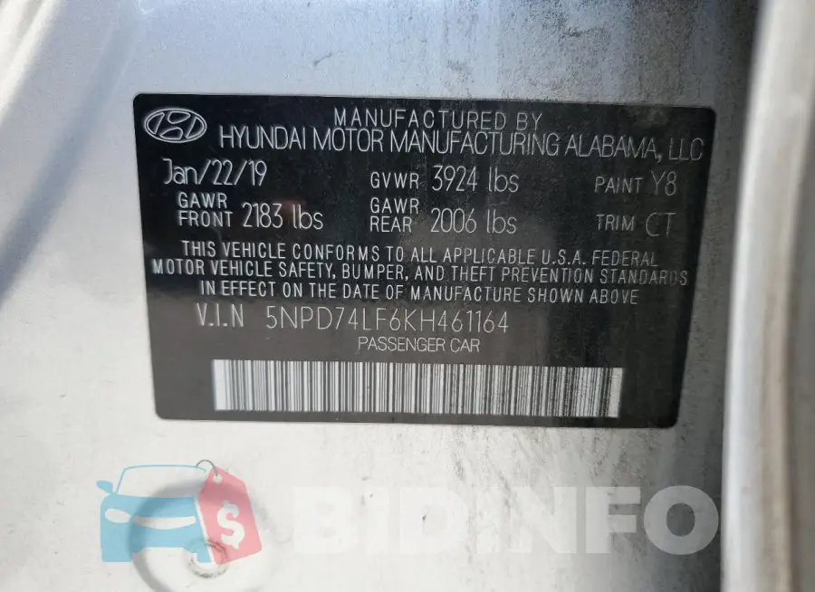 5NPD74LF6KH461164 Photo# 13
