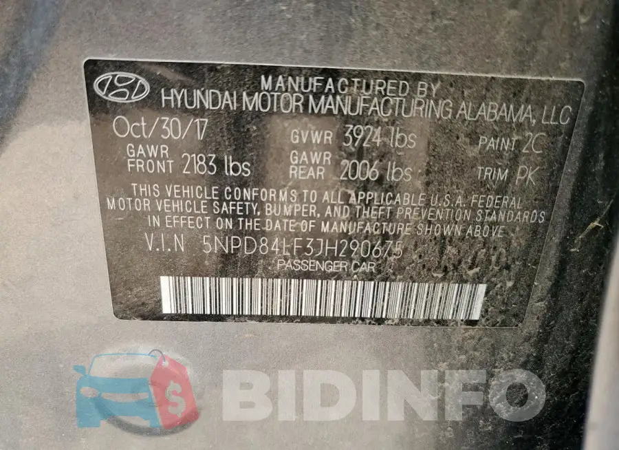 5NPD84LF3JH290675 Photo# 12