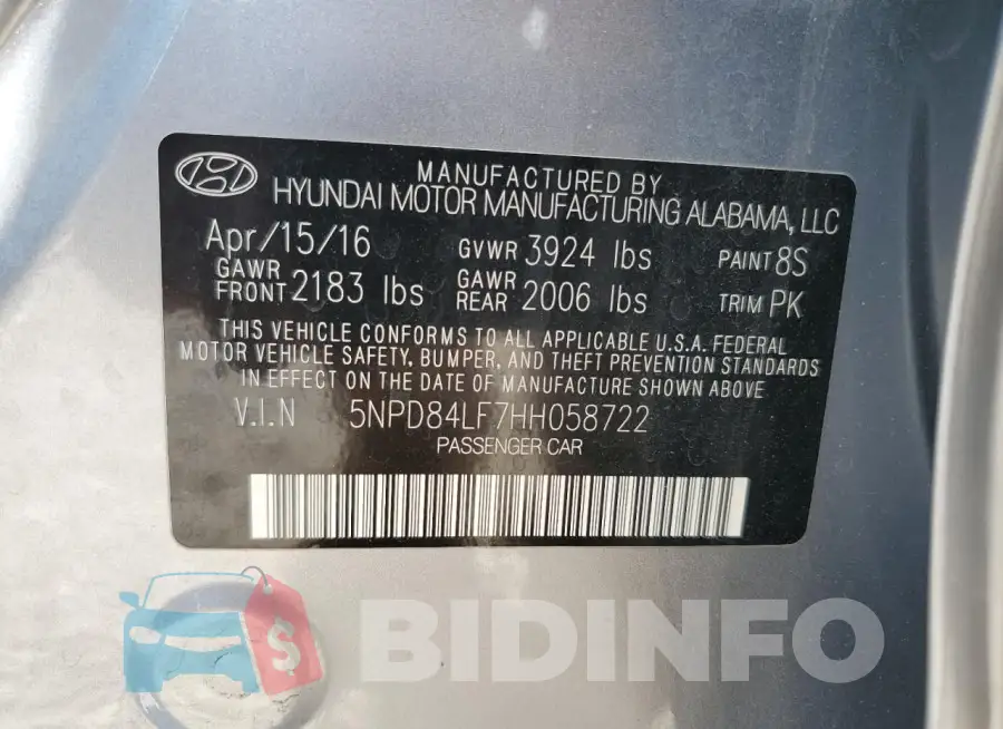 5NPD84LF7HH058722 Photo# 12