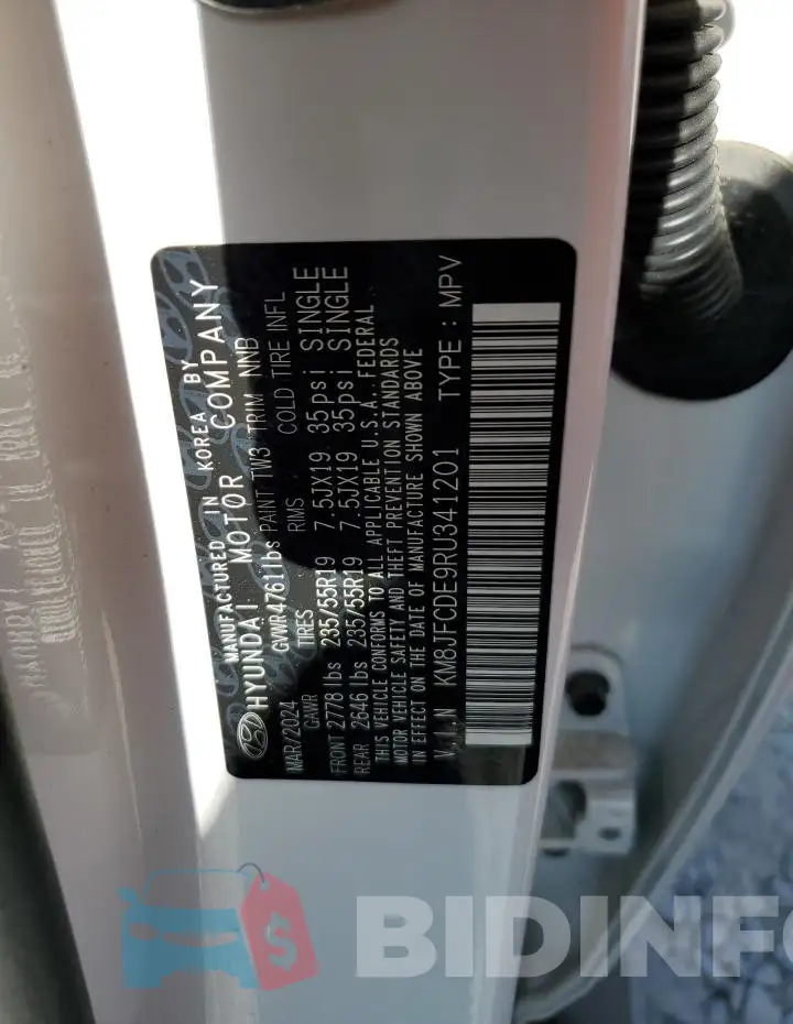 KM8JFCDE9RU341201 Photo# 13