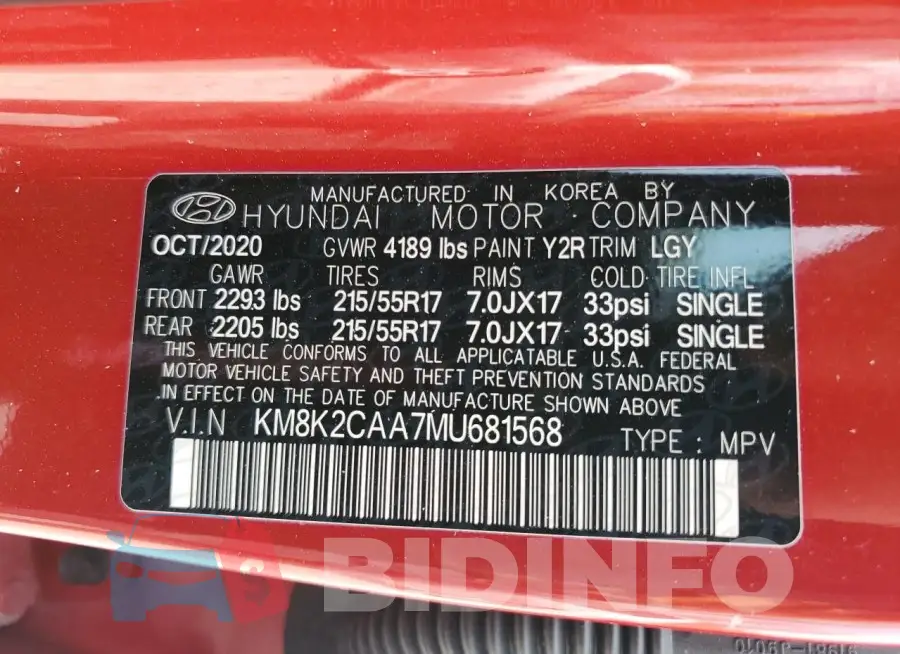 KM8K2CAA7MU681568 Photo# 13