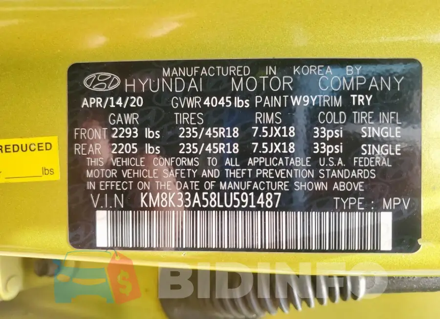KM8K33A58LU591487 Photo# 14