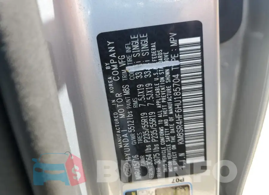 KM8SR4HF6HU185704 Photo# 13