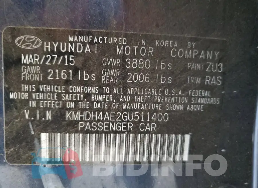 KMHDH4AE2GU511400 Photo# 12