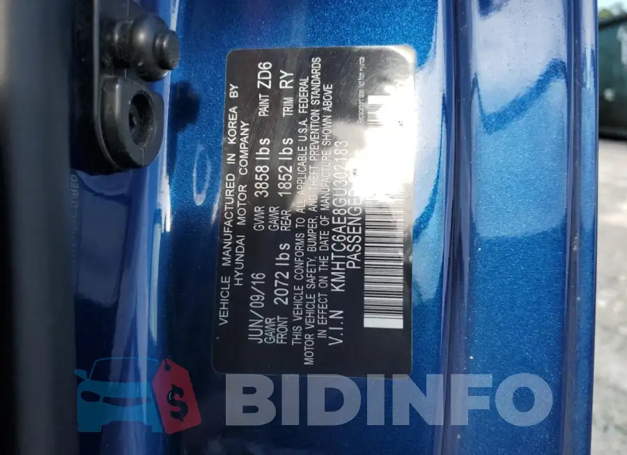 KMHTC6AE8GU302183 Photo# 12