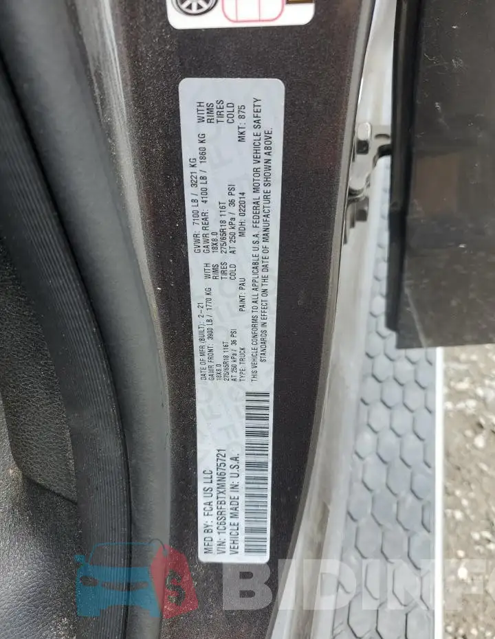1C6SRFBTXMN675721 Photo# 12