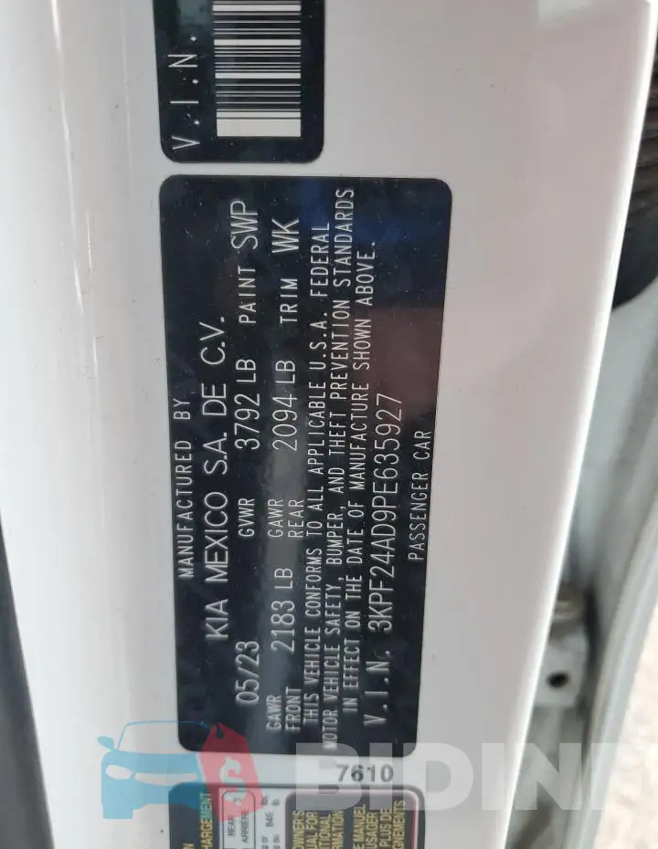 3KPF24AD9PE635927 Photo# 12