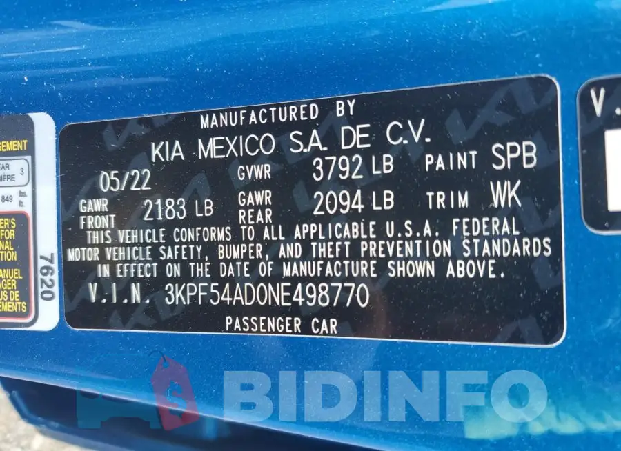 3KPF54AD0NE498770 Photo# 12