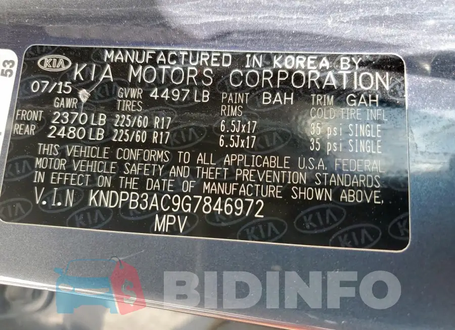KNDPB3AC9G7846972 Photo# 13