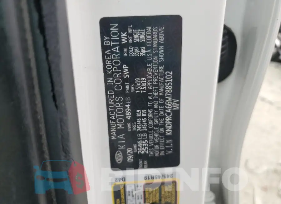 KNDPRCA66M7885102 Photo# 13
