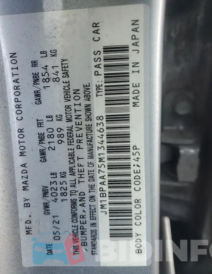 JM1BPAA75M1344638 Photo# 12