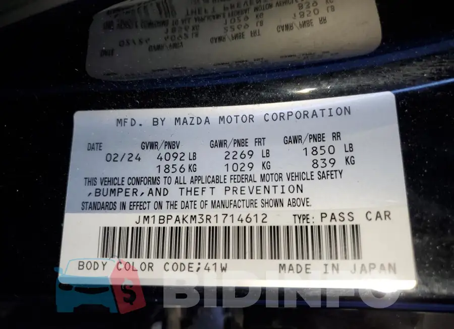 JM1BPAKM3R1714612 Photo# 13