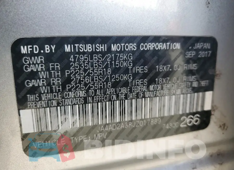 JA4AD2A38JZ017889 Photo# 13