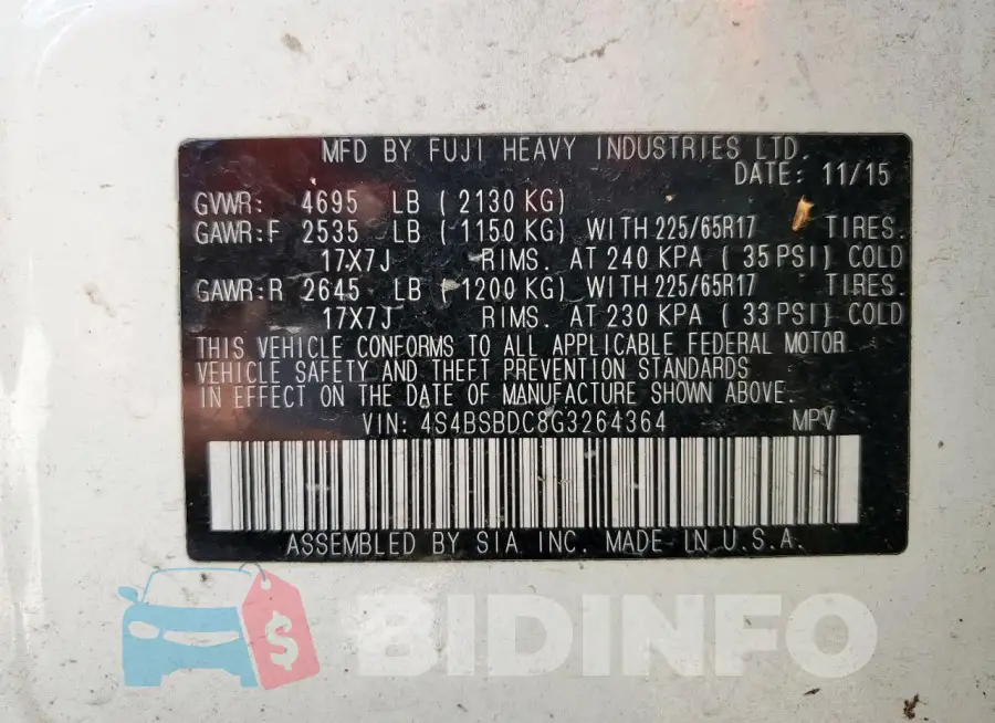 4S4BSBDC8G3264364 Photo# 13