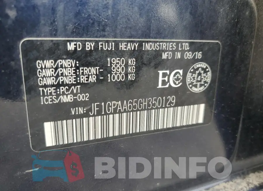 JF1GPAA65GH350129 Photo# 13