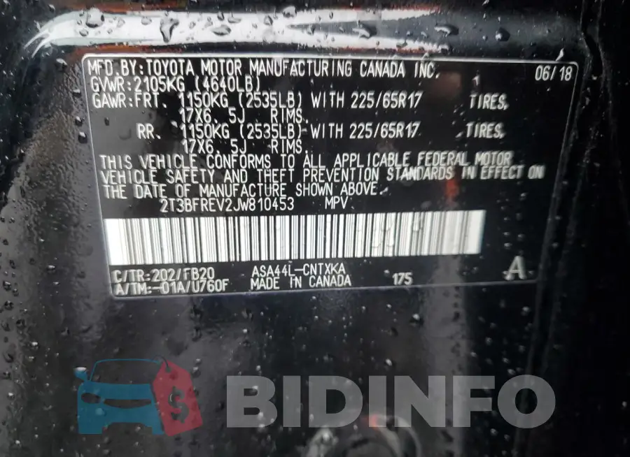 2T3BFREV2JW810453 Photo# 13