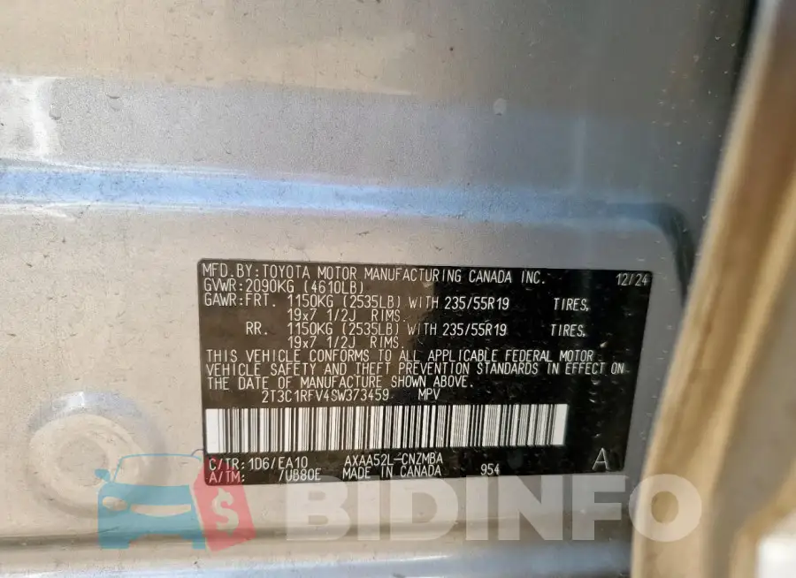 2T3C1RFV4SW373459 Photo# 14