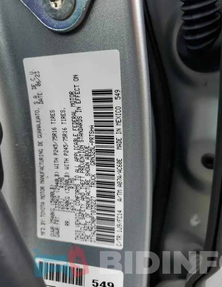 3TYAZ5CN0PT035227 Photo# 13