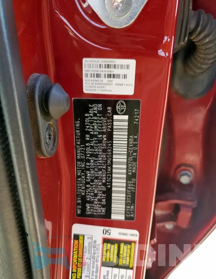 4T1C31AK1MU568245 Photo# 13