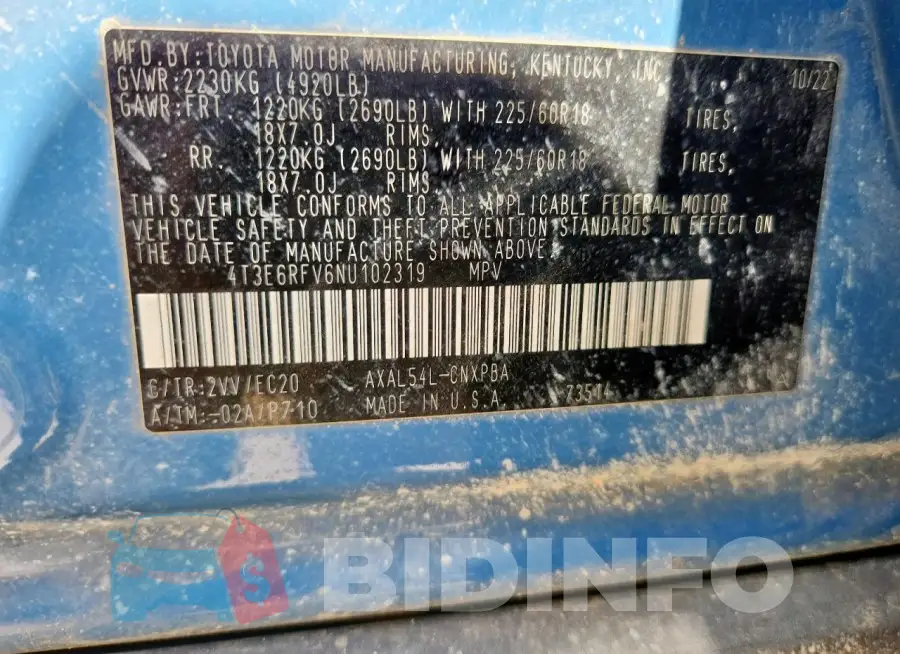 4T3E6RFV6NU102319 Photo# 13