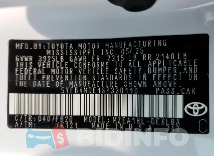 5YFB4MDE1SP320110 Photo# 13