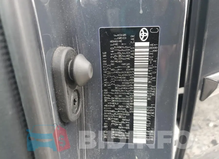 5YFB4MDE2RP080558 Photo# 12