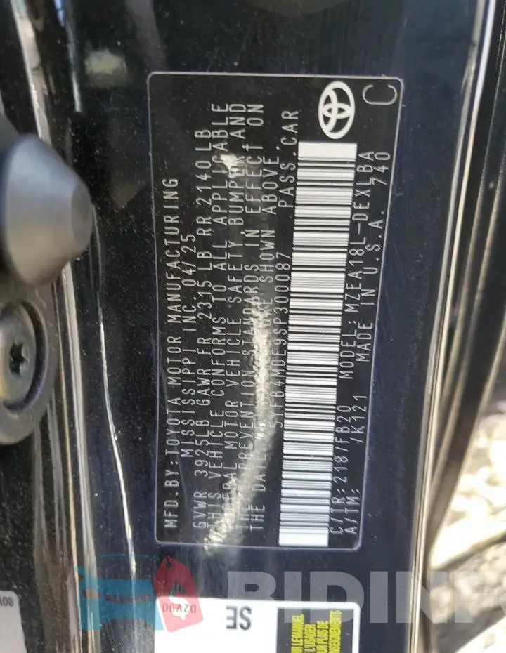 5YFB4MDE9SP300087 Photo# 12