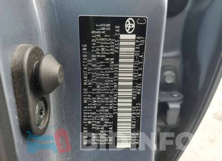 5YFEPMAE2MP190060 Photo# 13