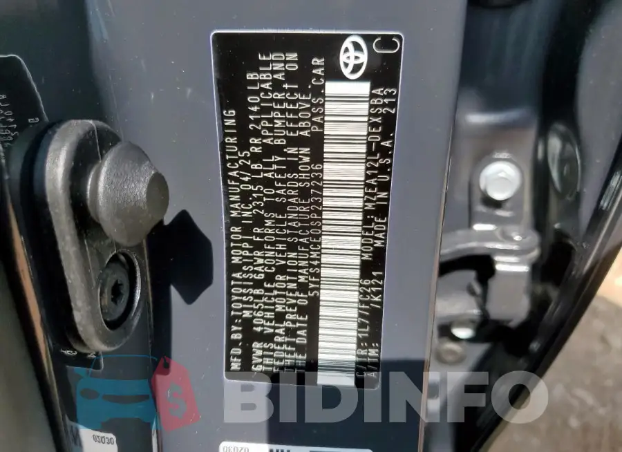5YFS4MCE0SP237236 Photo# 12