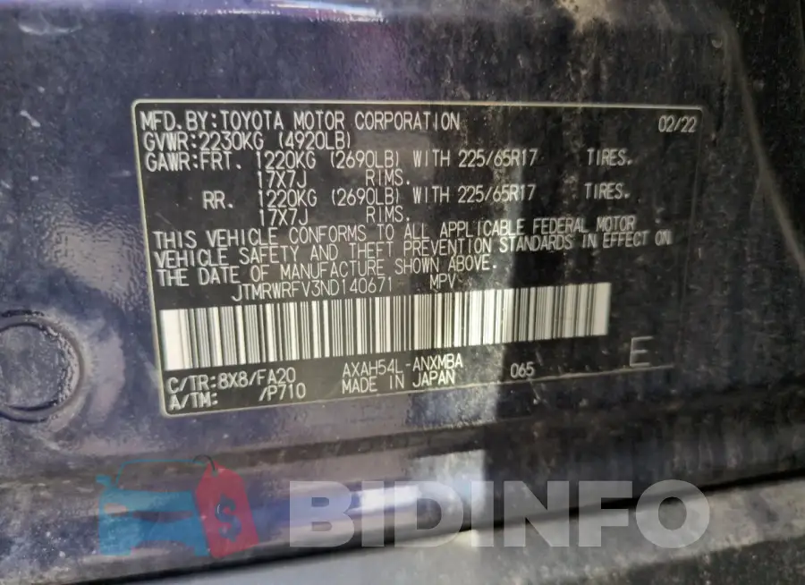 JTMRWRFV3ND140671 Photo# 13