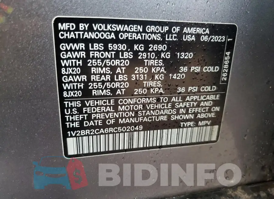 1V2BR2CA6RC502049 Photo# 13