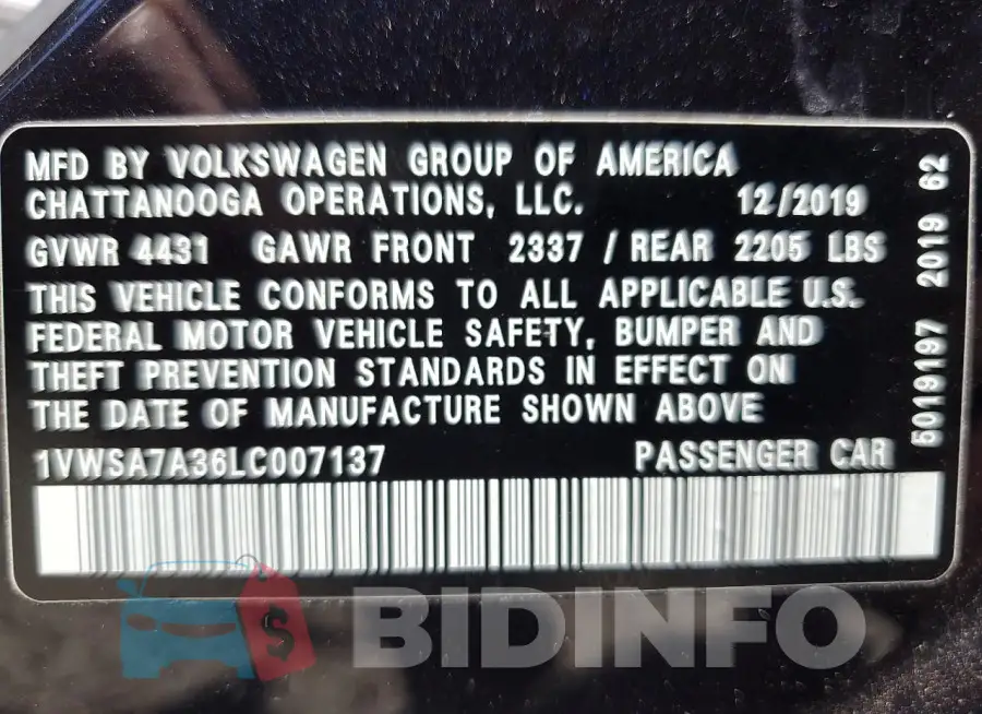 1VWSA7A36LC007137 Photo# 12