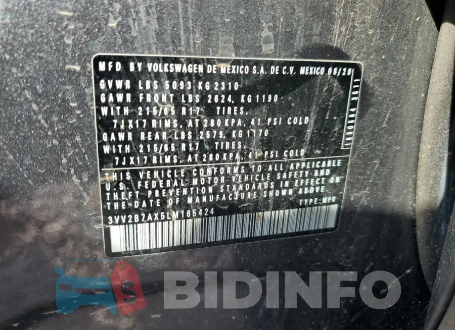 3VV2B7AX5LM165424 Photo# 13