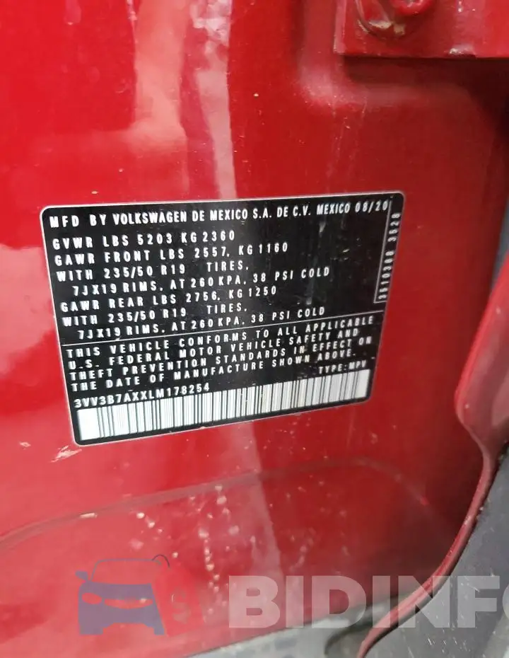 3VV3B7AXXLM178254 Photo# 13