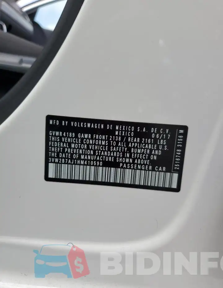 3VW2B7AJ1HM410590 Photo# 12