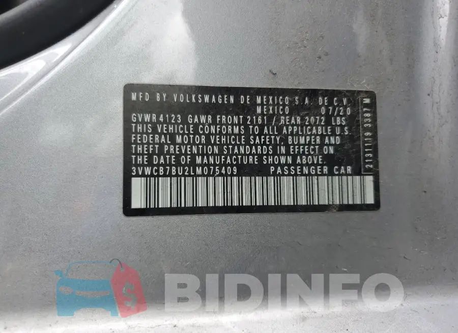 3VWCB7BU2LM075409 Photo# 12