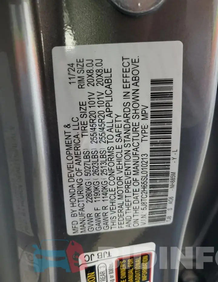 5J8TC2H65SL010213 Photo# 13