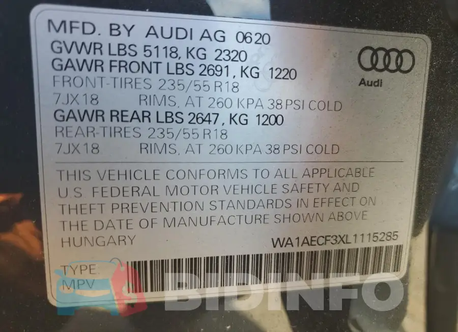 WA1AECF3XL1115285 Photo# 12