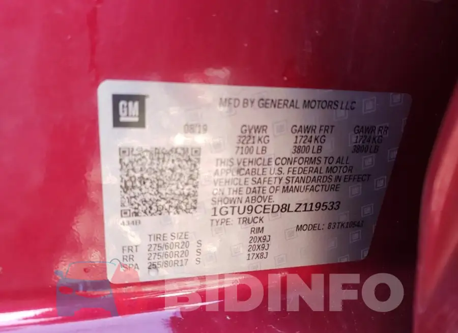 1GTU9CED8LZ119533 Photo# 12