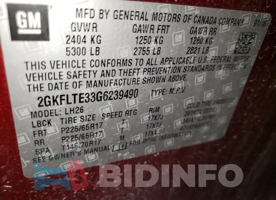 2GKFLTE33G6239490 Photo# 13