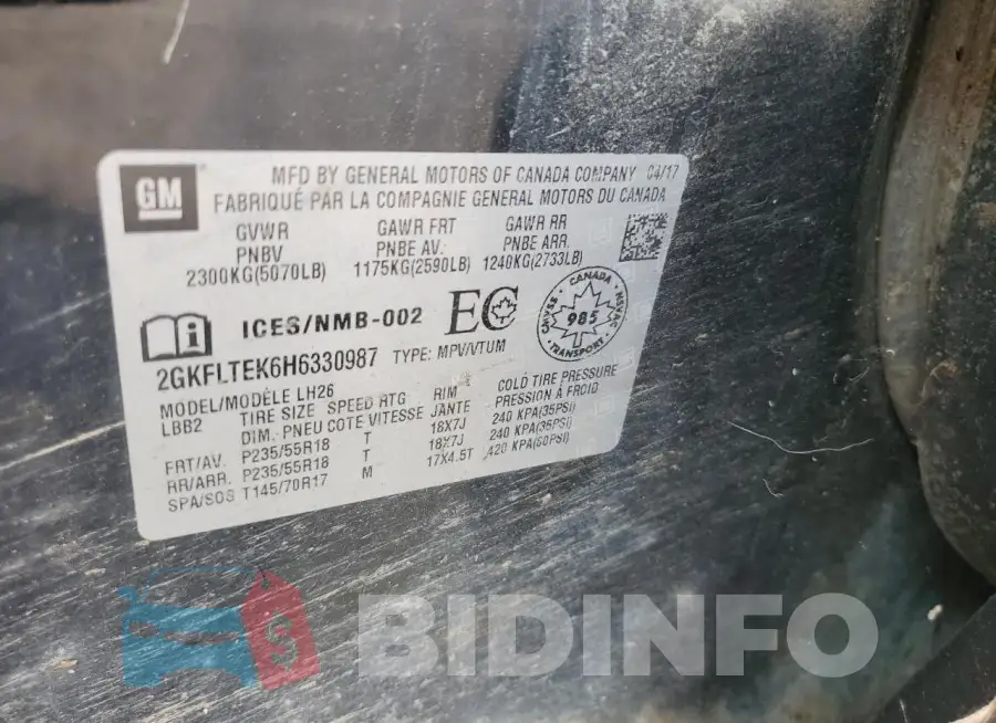 2GKFLTEK6H6330987 Photo# 12