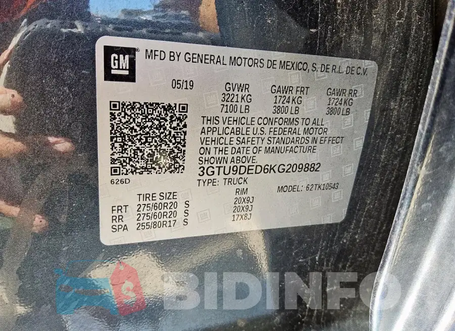 3GTU9DED6KG209882 Photo# 12