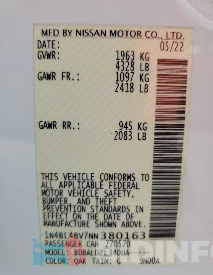 1N4BL4BV7NN380163 Photo# 13