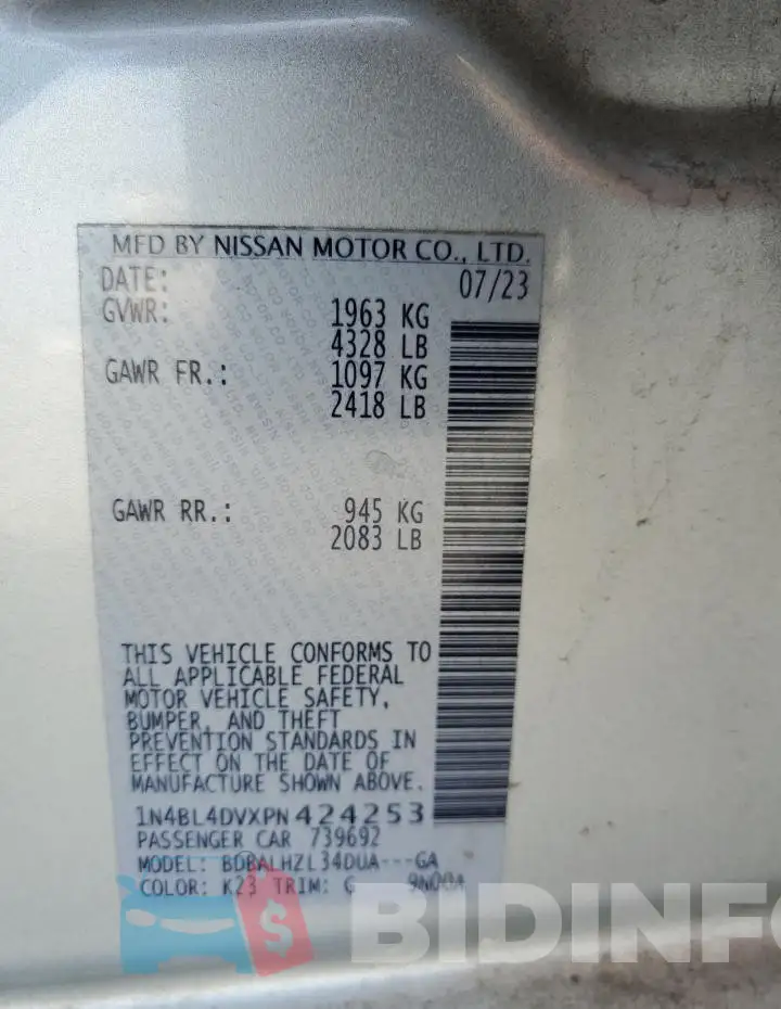 1N4BL4DVXPN424253 Photo# 12