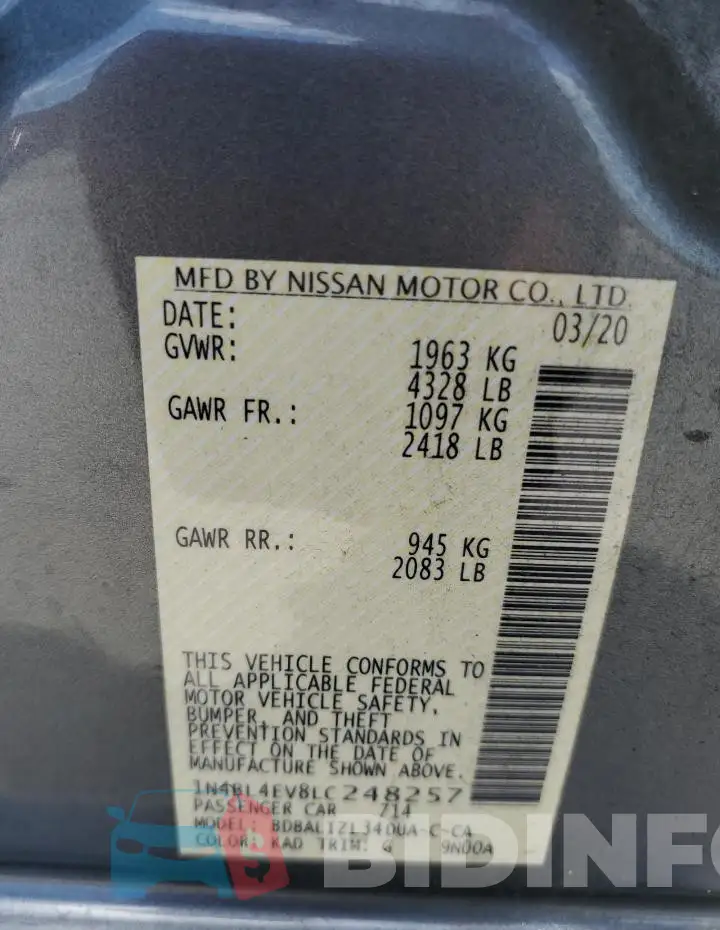 1N4BL4EV8LC248257 Photo# 12