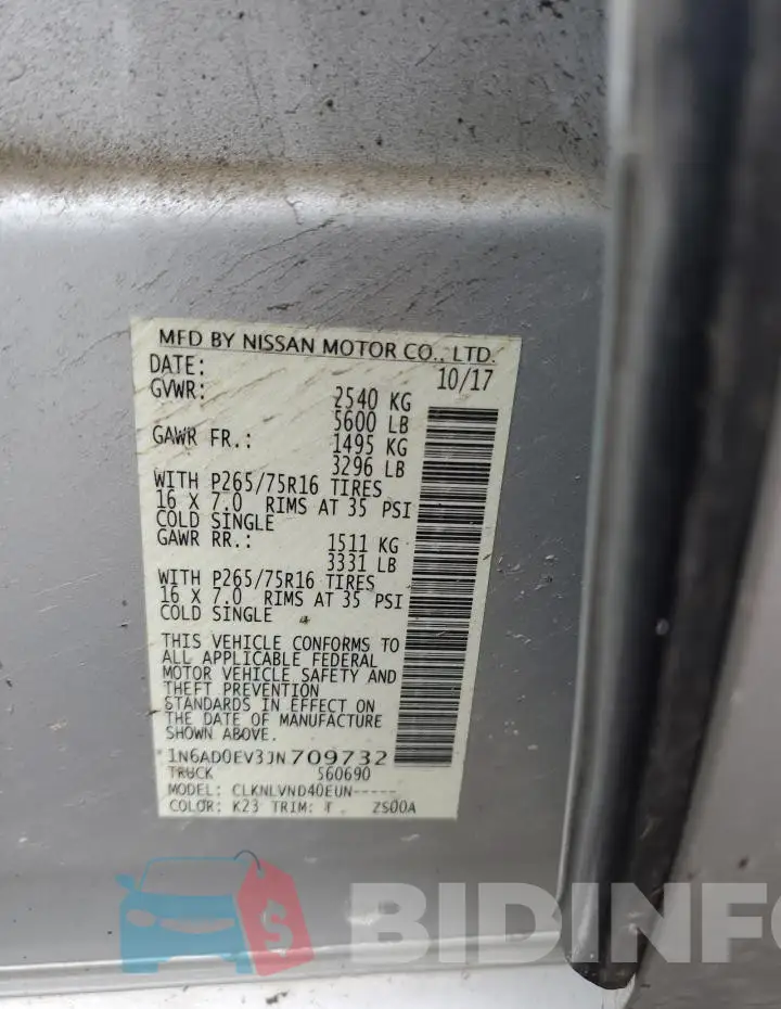 1N6AD0EV3JN709732 Photo# 12
